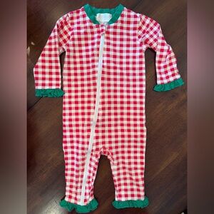 Christmas Onesie PJs with embroidered “L”